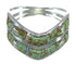 Silver Southwest Turquoise And Opal Inlay Ring Size 8-1/4 AX53955